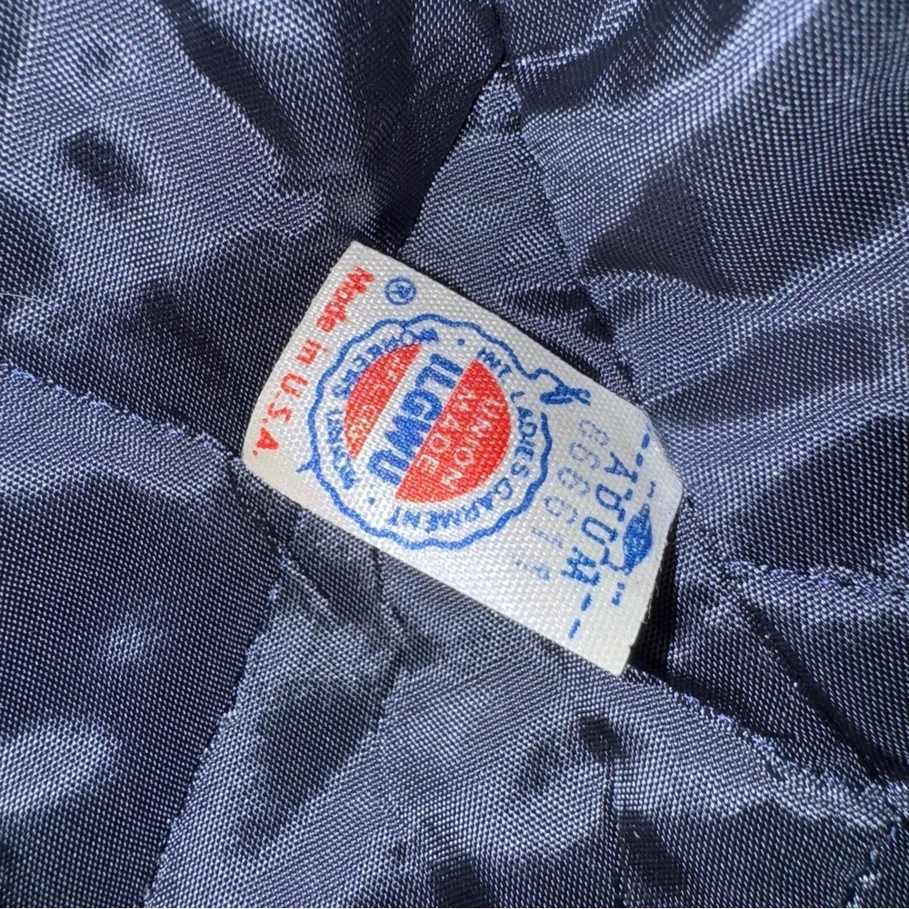 Vintage 1970s F.W. Fischer Blue‎ Tweed Wool Coat Matching Hat Set Union Made USA